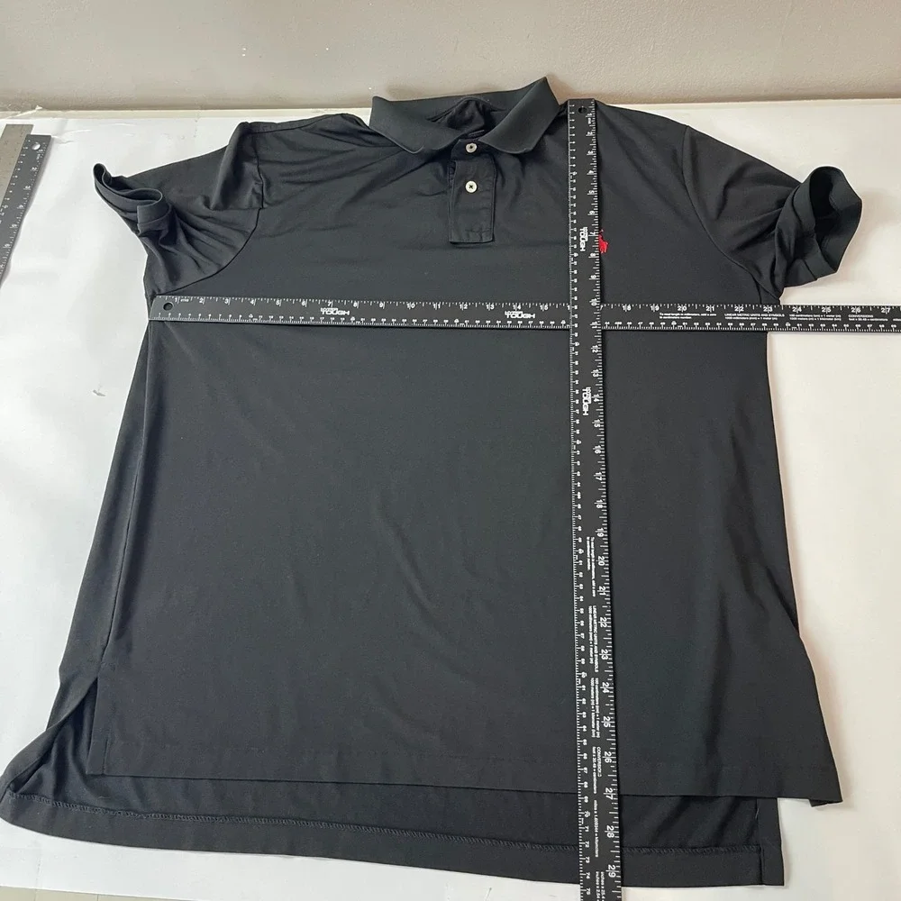 Polo Ralph Lauren Polo Shirt Mens XL Black Performance Red Pony Golf Sports